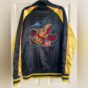 Empyre Gold Embroidered Dragon Bomber Jacket